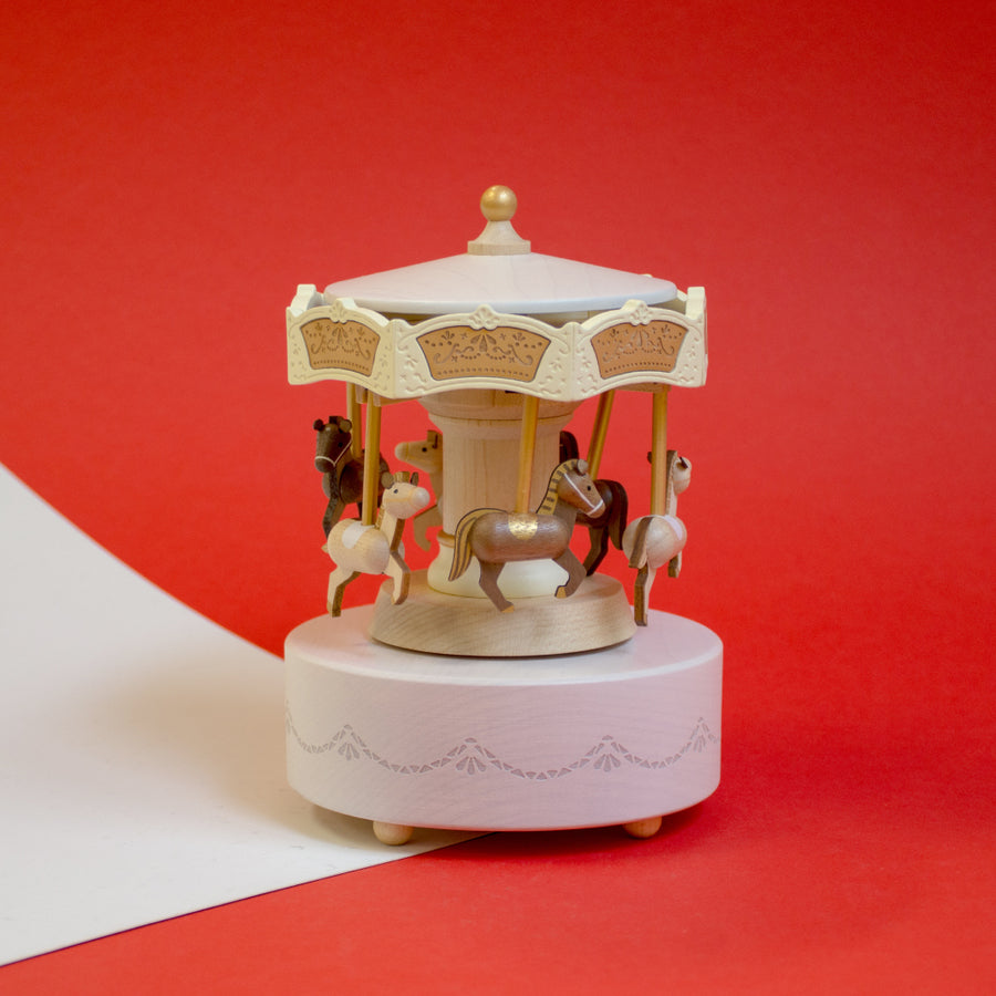 Wooderful Life Carousel - Double Around Up and Down Music Box