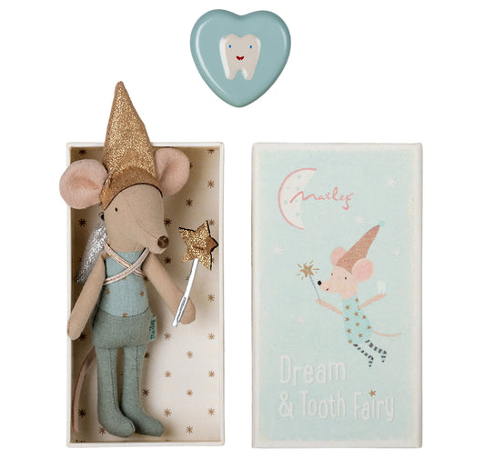 MAILEG MOUSE TOOTH FAIRY BLUE IN BOX