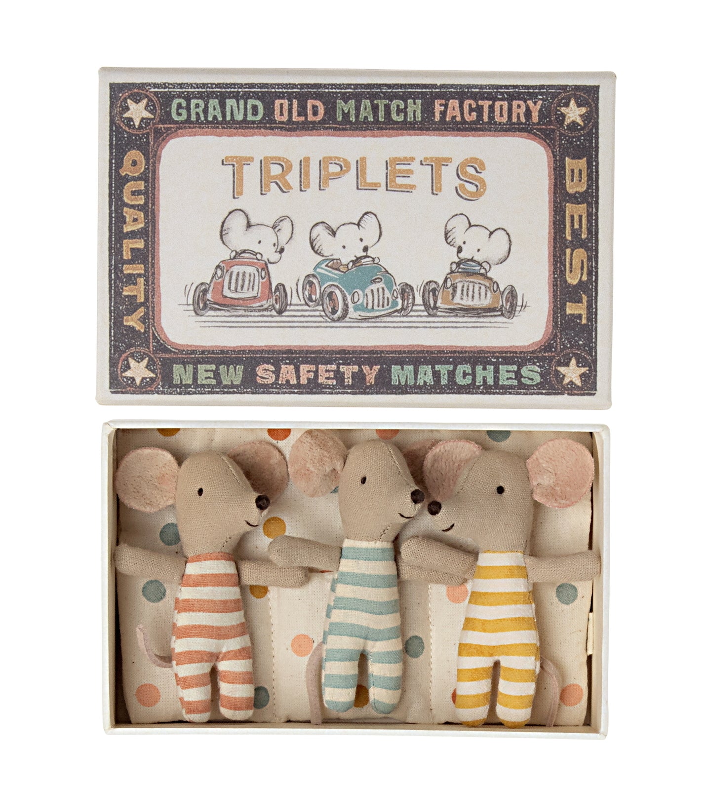 MAILEG MICE TRIPLETS BABY IN MATCHBOX