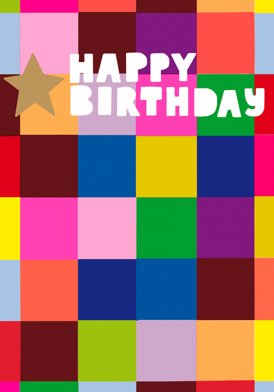 Paper Salad HAPPY BIRTHDAY CHECKERED CARD