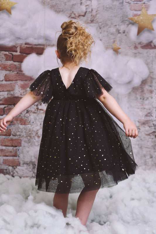 DOLLY ® STARS & MOON TULLE PRINCESS DRESS BLACK