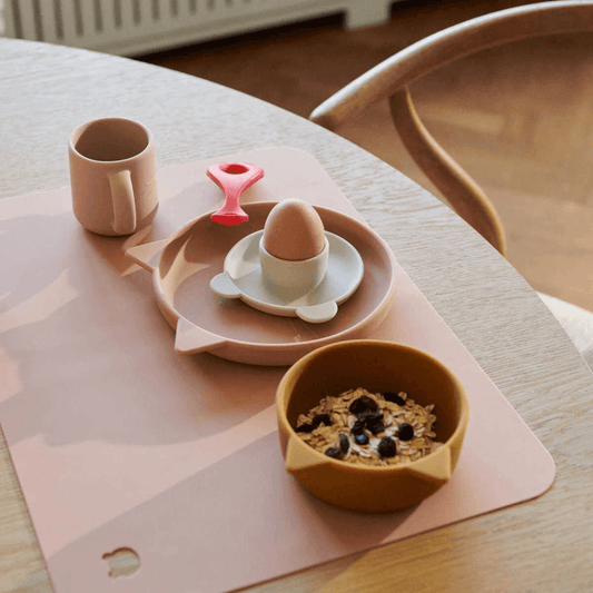 VIVI SILICONE TABLEWARE 4 PACK Cat rose multi mix