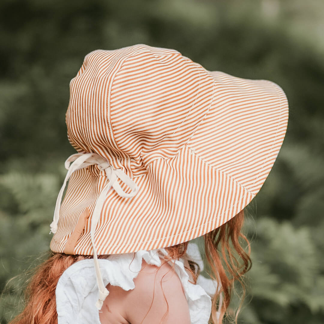 BEDHEAD HATS 'Sightseer' Girls Wide-Brimmed Sun Bonnet -Frankie / Flax