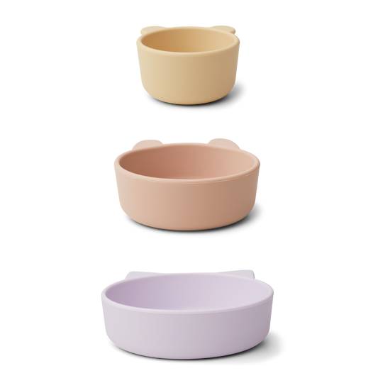 Liewood Eddie bowls 3-pack - Light lavender multi mix