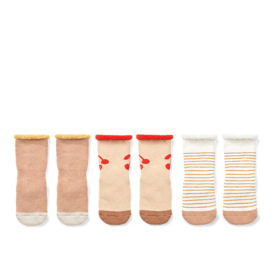 LIEWOOD ELOY ANTI-SLIP BABY SOCKS 3-PACK Cherries mix