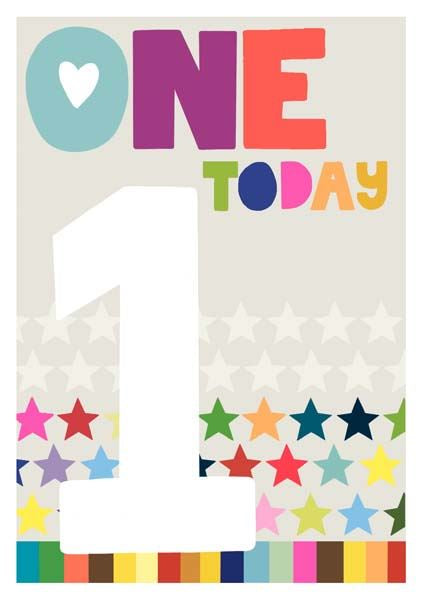 Paper Salad Age 1 BIRTHDAY CARD