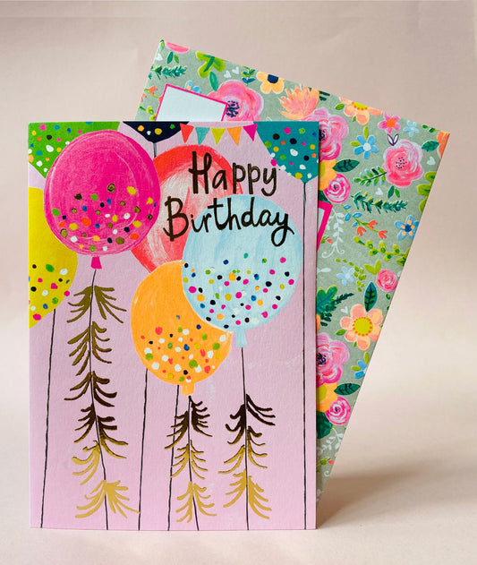 Paper Salad HAPPY BIRTHDAY BALLOONS BIRTHDAY CARD