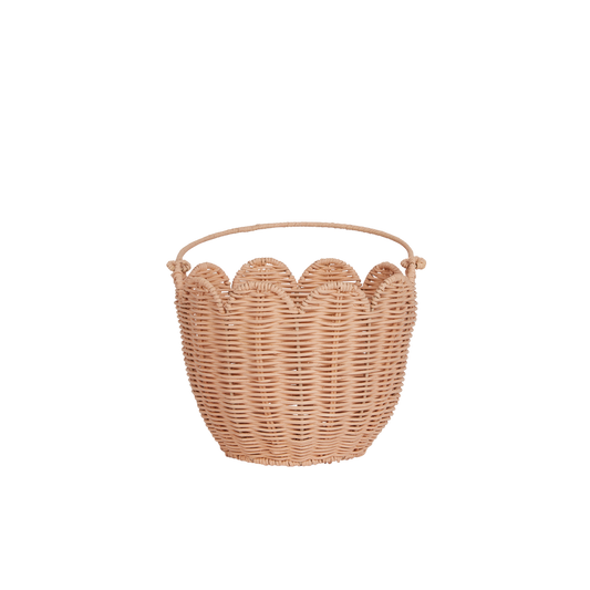 OLLI ELLA RATTAN TULIP CARRY BASKET seashell pink