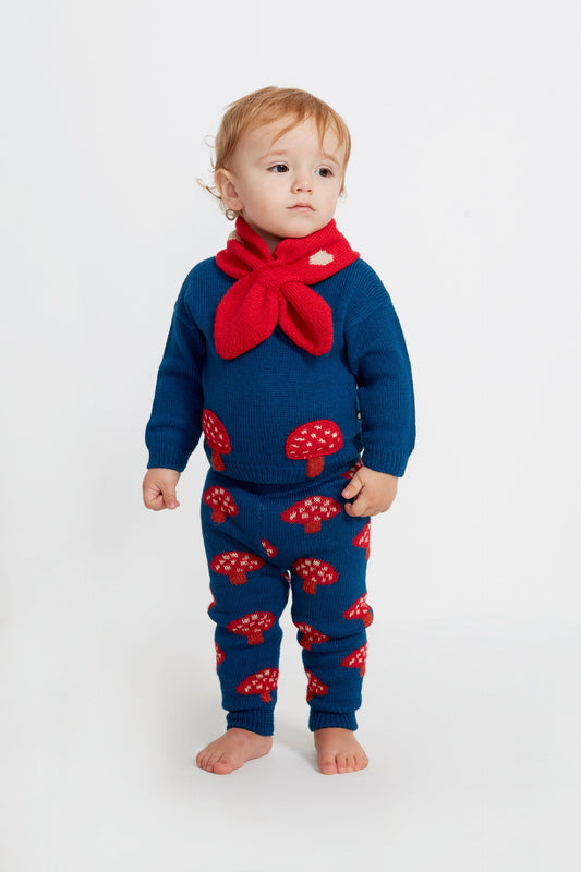 OEUF NYC Double Suspender Pants Indigo / Mushroom