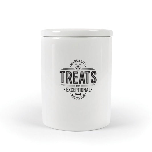 FRED HOWLIGANS CERAMIC TREAT JAR- EXCEPTIONAL BEHAVIOUR WHITE