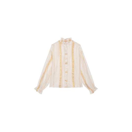 LOUISE MISHA WOMEN Blouse Ilonkania White & Gold Stripes