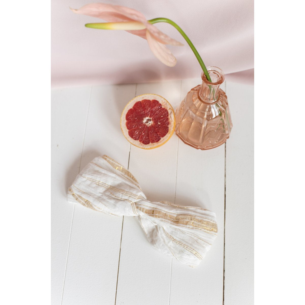 LOUISE MISHA Headband Yuriria White & Gold Stripes BABY AND KIDS