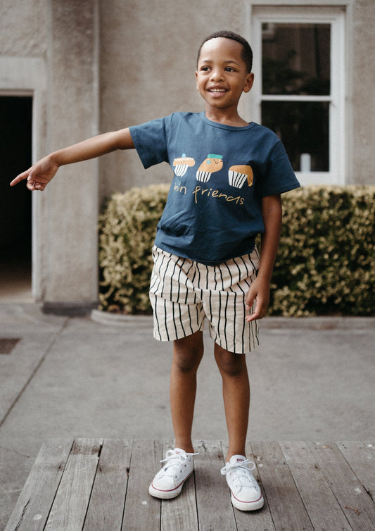 IMIN KIDS Kids T-shirt Navy Blue Little Cupcake Friends