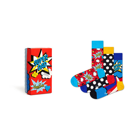 Happy Socks Gift Set Super Dad (4350) 3-Pack ADULT