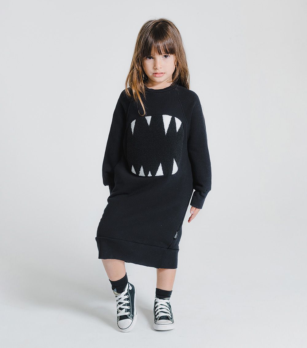 NUNUNU fuzzy roar a dress BLACK