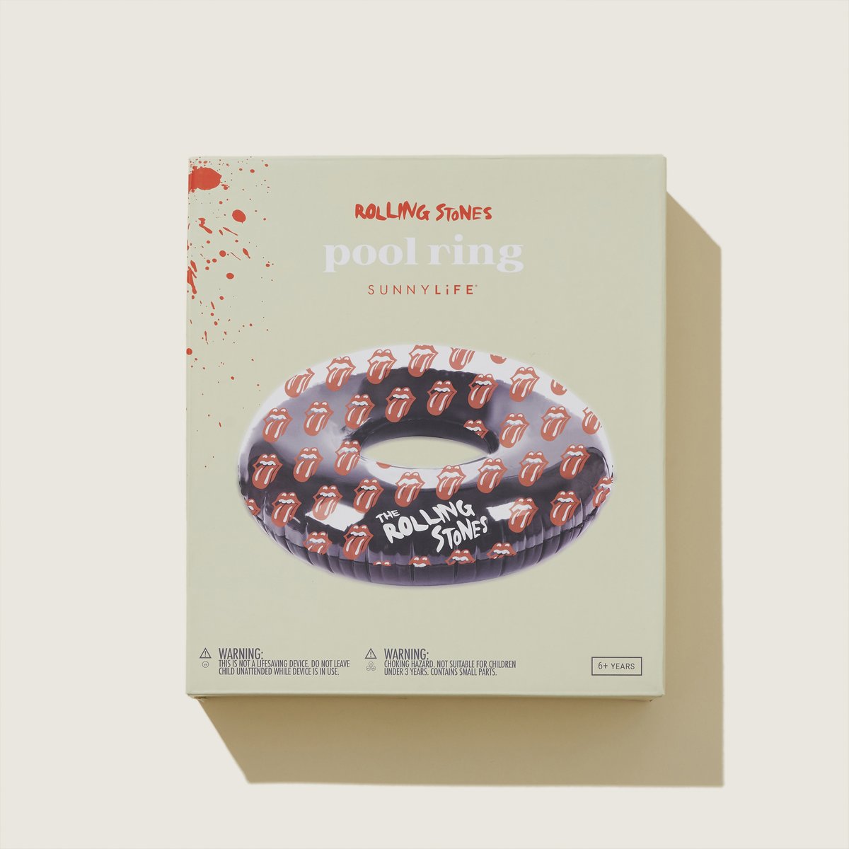 SUNNYLIFE Pool Ring Black Rolling Stones