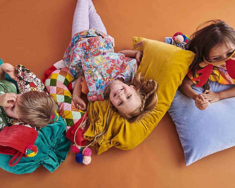 KIP & CO CHRISTMAS HARLEQUIN VELVET STOCKING