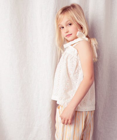 TOCOTO VINTAGE STRIPED PYJAMA STYLE TROUSERS WITH FRONT POCKETS mustard