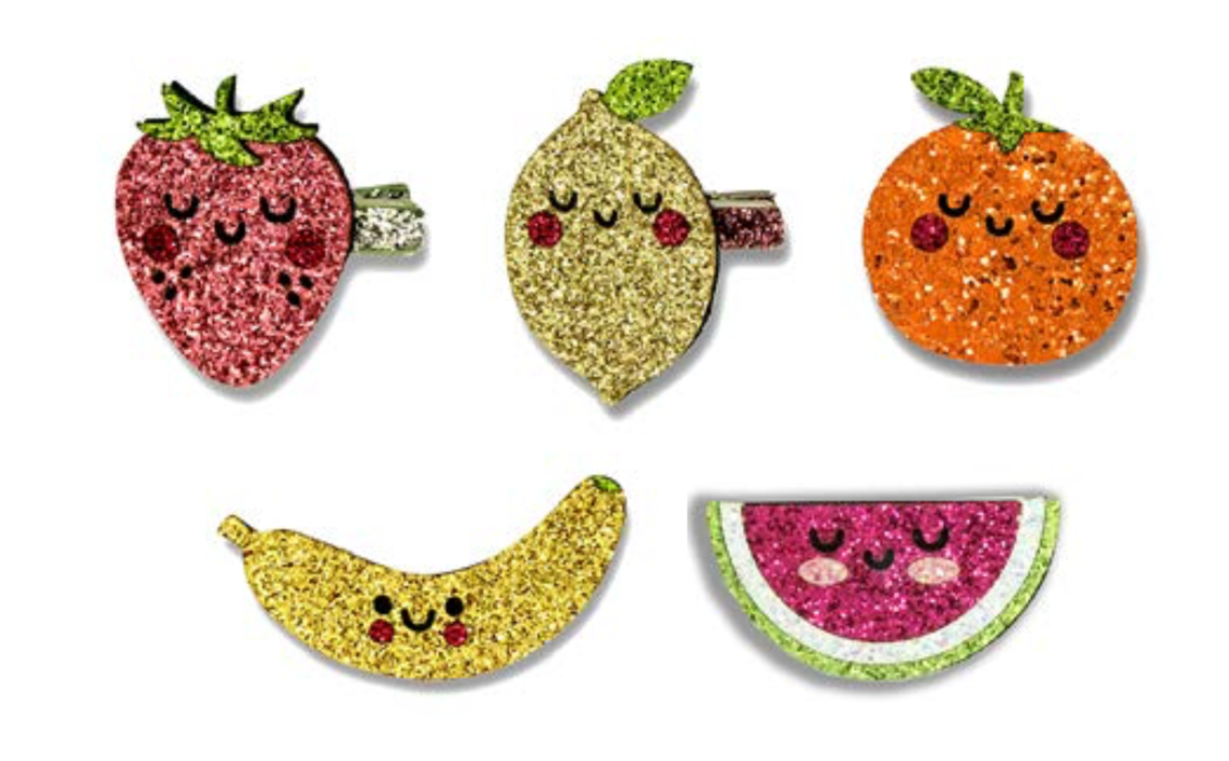 MINISTA GLITTER FRUIT SNAP CLIP