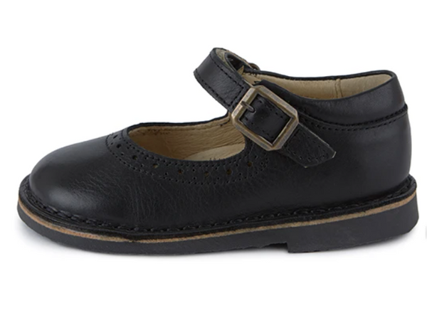 YOUNG SOLES MARTHA VELCRO MARY JANE SHOE BLACK LEATHER
