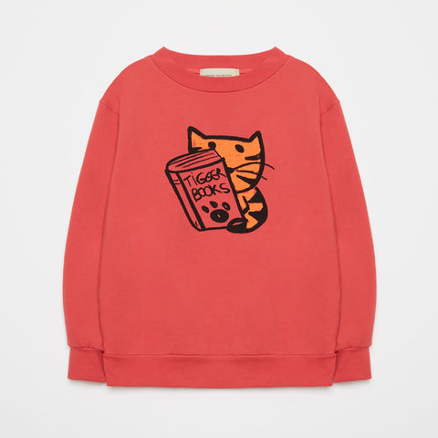 Weekend House Kids Tiger book sweatshirt (red)