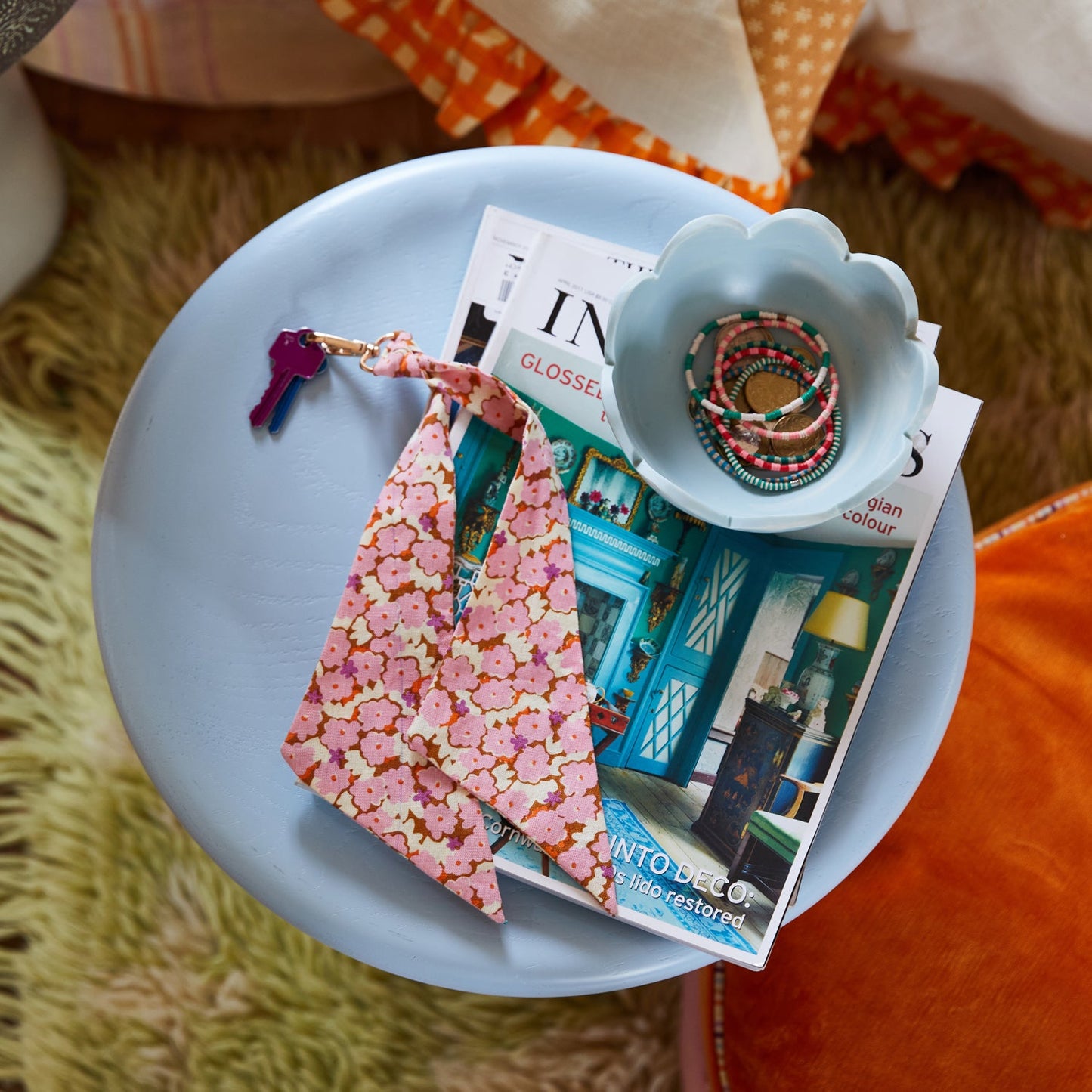 SAGE & CLARE LEYLAND BANDANA KEY RING - MUSK FLORAL