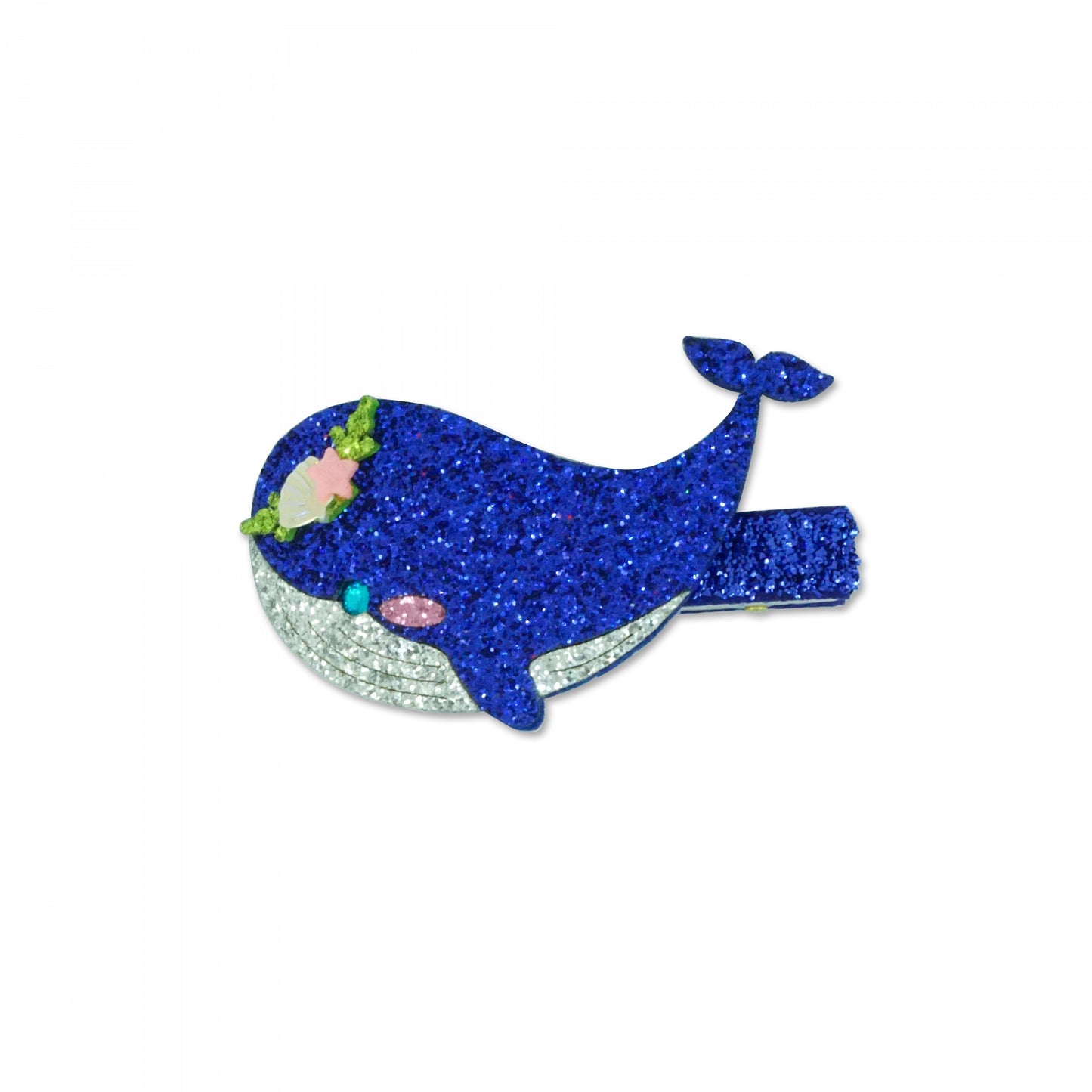 MILK X SODA GLITTER WHALE HAIR CLIP BLUE