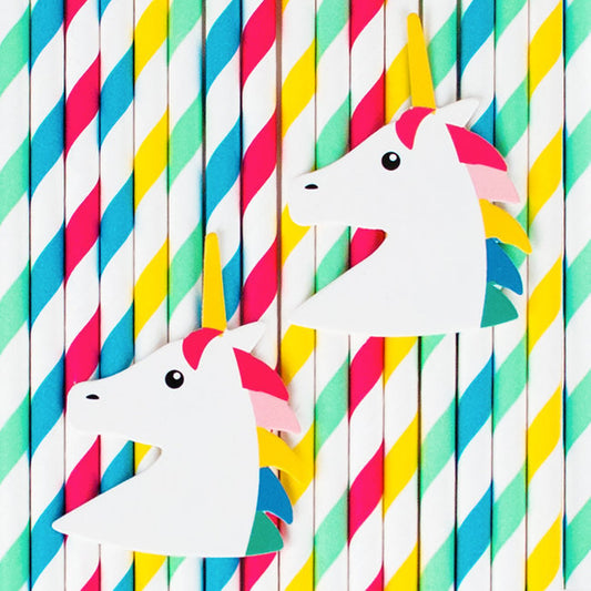 My Little Day paper straws - unicorn