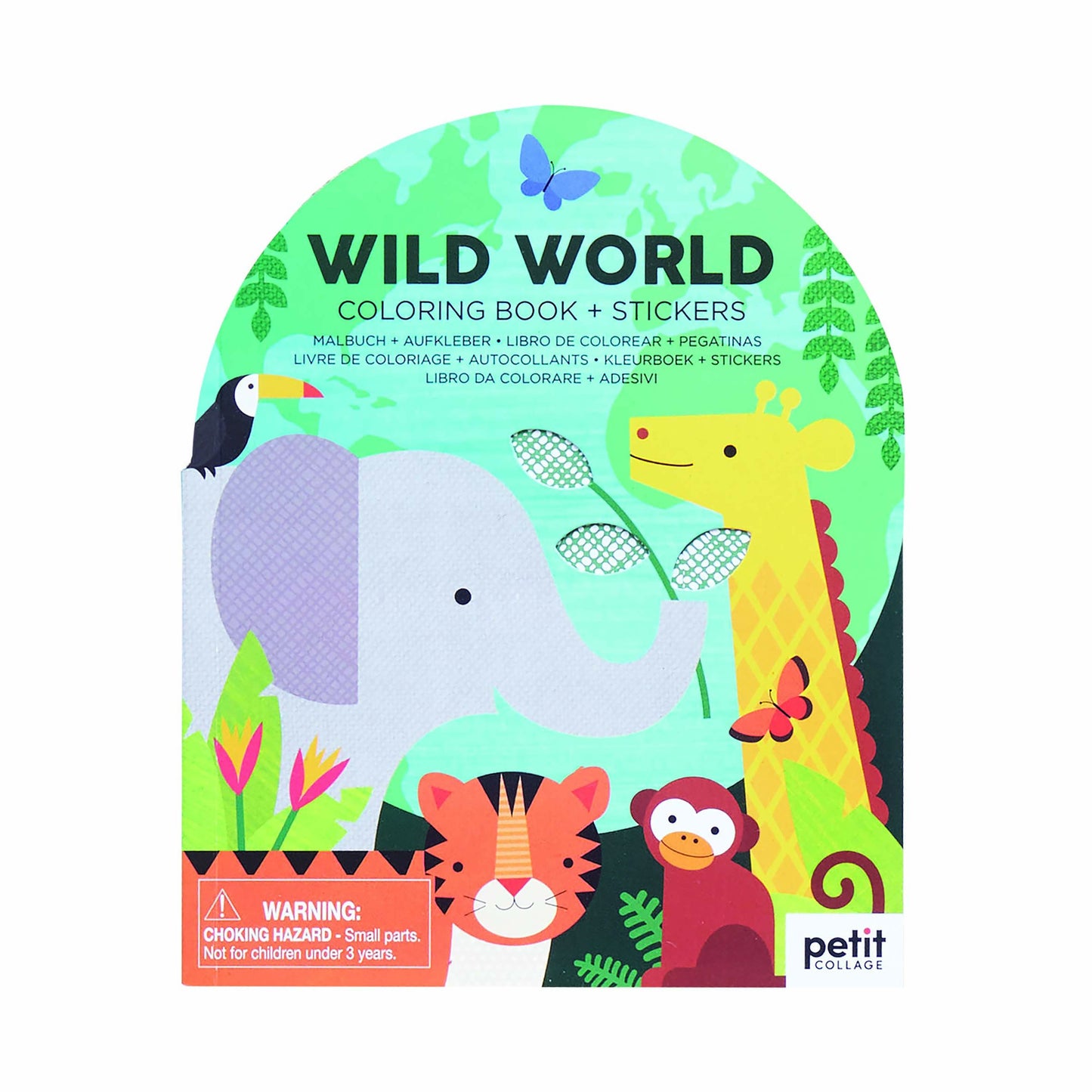Petit Collage Colouring Book with Sticker Wild World