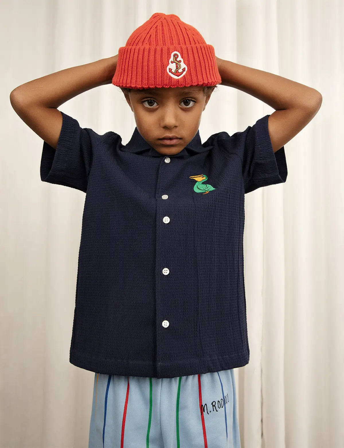 MINI RODINI ANCHOR KNIT BEANIE