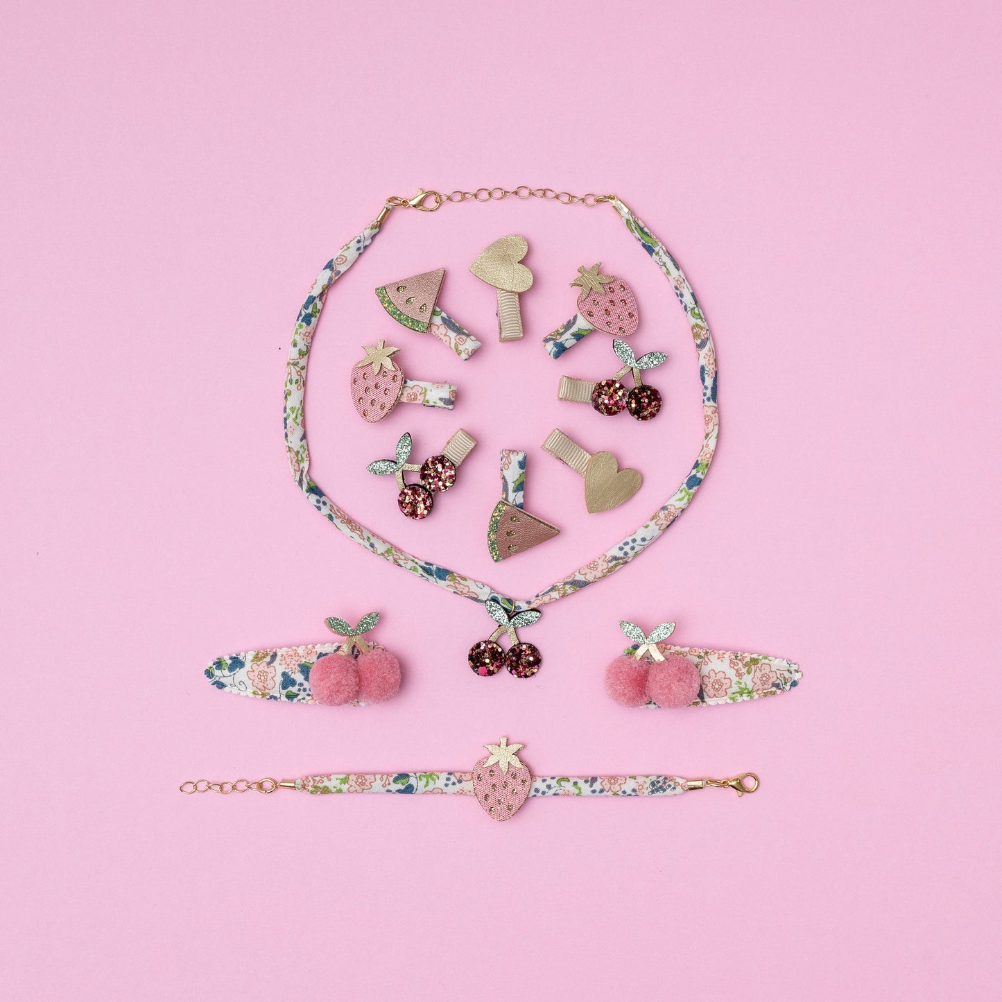 Mimi & Lula Cherry Jewellery Set PINK MULTI