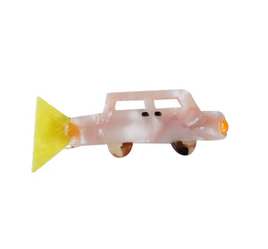 YUJIE Car with head light on hair clip - pink