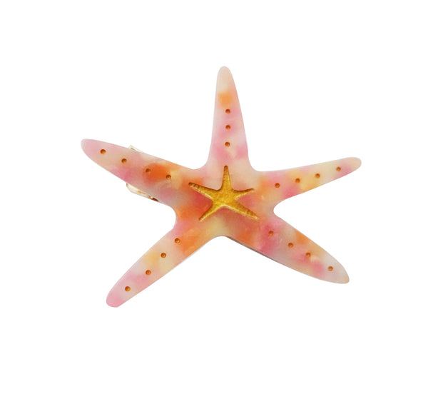 YUJIE Seastar hair clips - coral