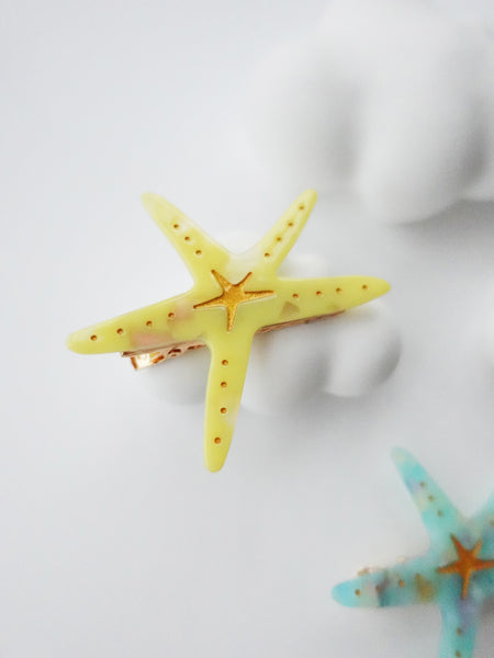 YUJIE Seastar hair clips - yellow