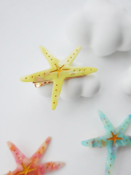 YUJIE Seastar hair clips - yellow