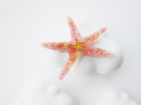 YUJIE Seastar hair clips - coral