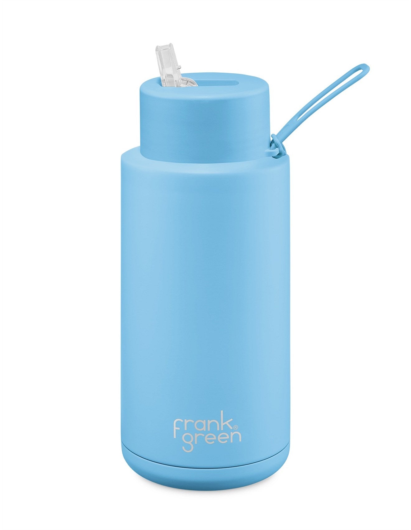 Frank Green 34oz SSC Reusable Bottle Sky Blue with Straw Lid / 1L