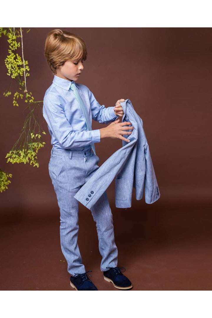 Fina Ejerique BLUE RUSTIC LINEN TROUSERS  Ref. P23E69