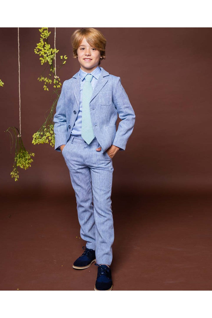 Fina Ejerique BLUE RUSTIC LINEN TROUSERS  Ref. P23E69