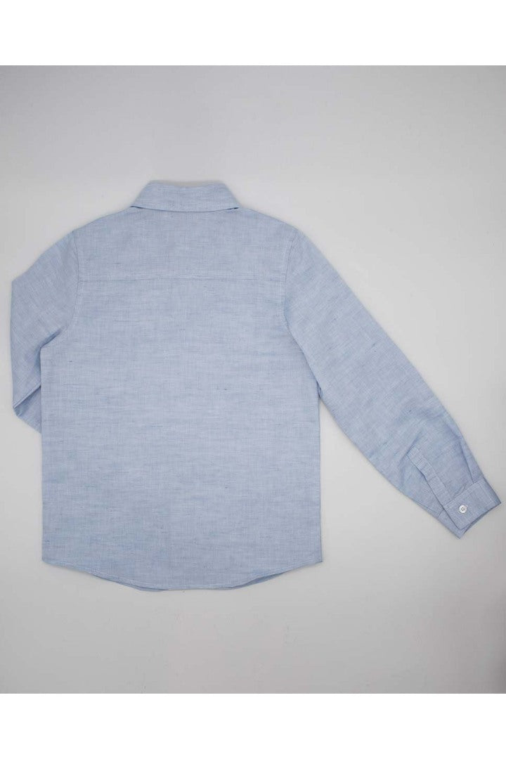 Fina Ejerique LINEN ITALIAN COLLAR SHIRT BLUE  Ref. P23E67