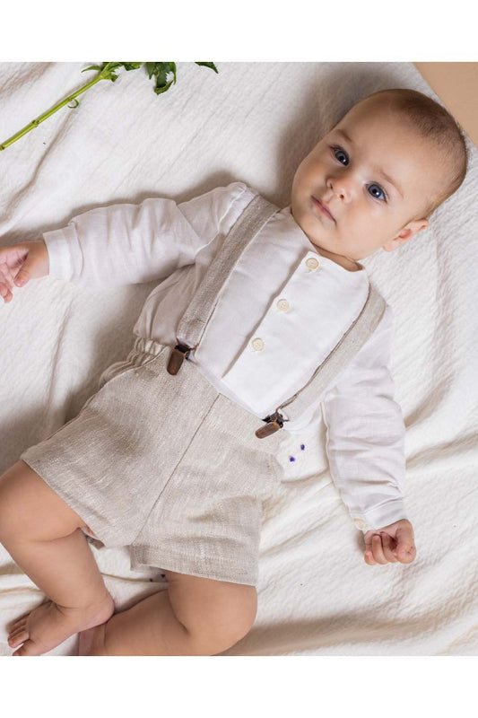 Fina Ejerique BEIGE LINEN BERMUDA SHORTS  Ref. P23E53