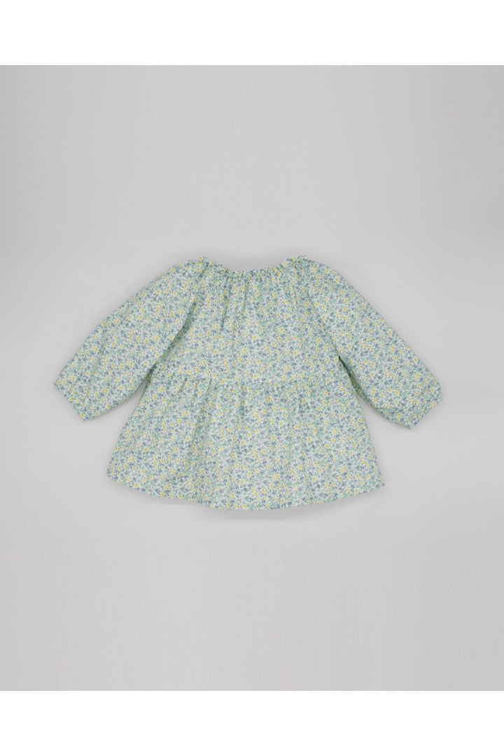 Fina Ejerique YELLOW, BLUE AND GREEN FLORAL BLOUSE WITH PUFFED SLEEVES  Ref. P23M16