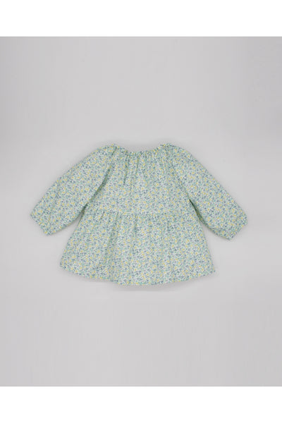 Fina Ejerique YELLOW, BLUE AND GREEN FLORAL BLOUSE WITH PUFFED SLEEVES  Ref. P23M16