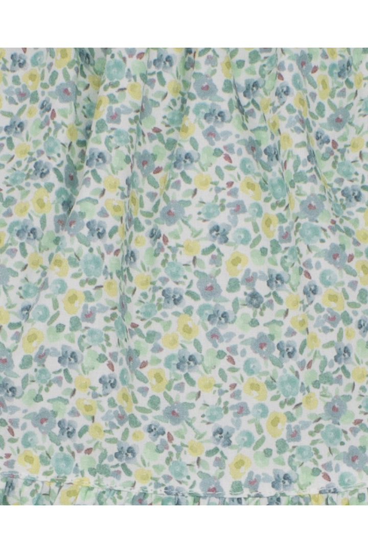 Fina Ejerique YELLOW, BLUE AND GREEN FLORAL BLOUSE WITH PUFFED SLEEVES  Ref. P23M16