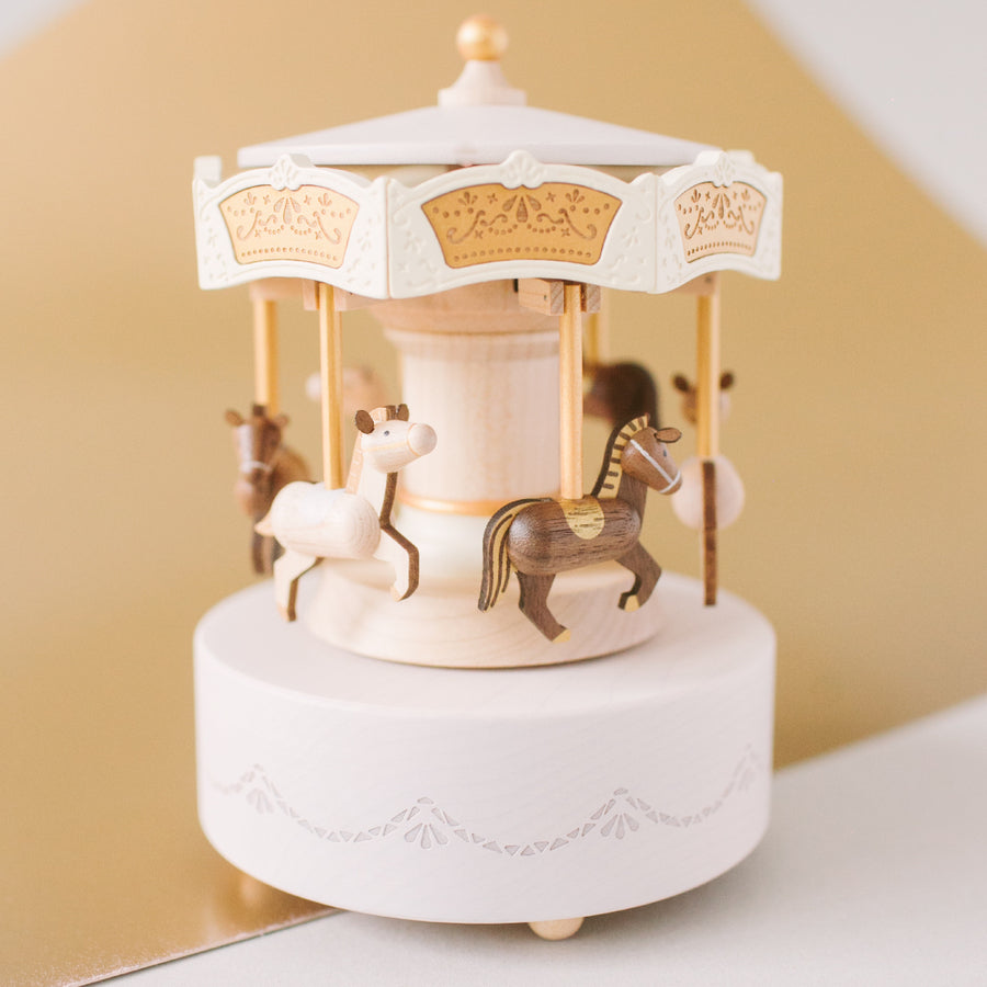 Wooderful Life Carousel - Double Around Up and Down Music Box