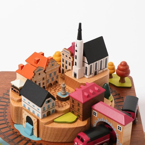 Wonderful Life Autumn Train - City Wooden Music Box