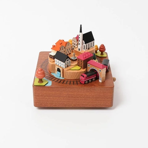 Wonderful Life Autumn Train - City Wooden Music Box