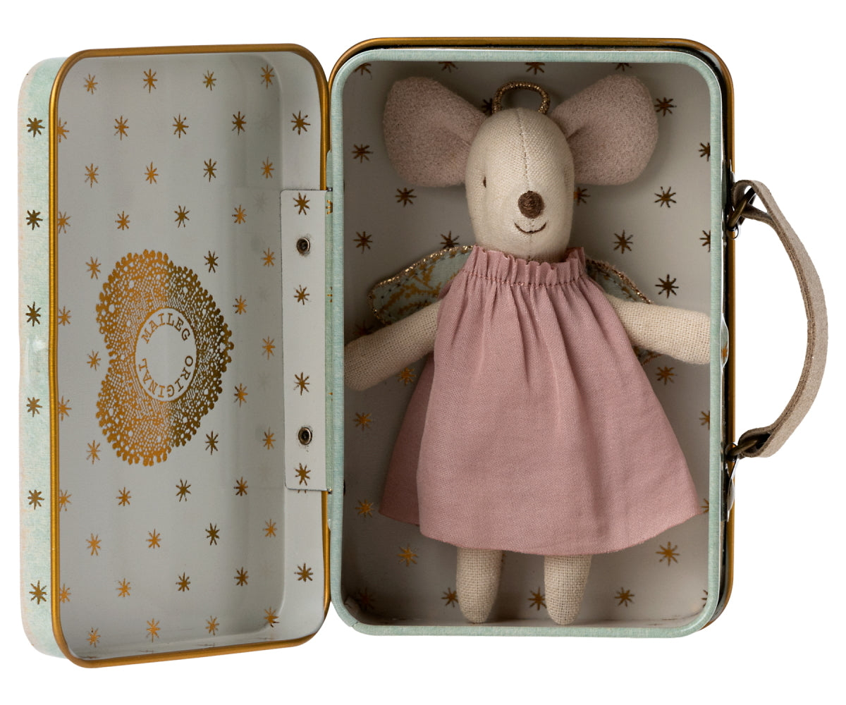 MAILEG MOUSE ANGEL IN SUITCASE