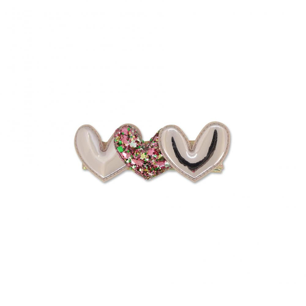 MILK X SODA TRIPLE HEART HAIR CLIP BABY PINK