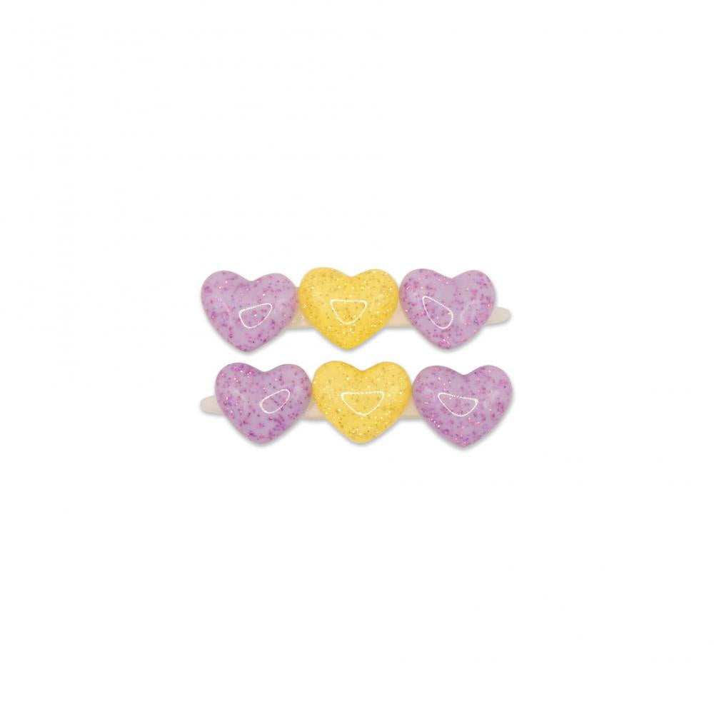MILK X SODA SPARKLY TRIPLE HEART HAIR CLIP PURPLE